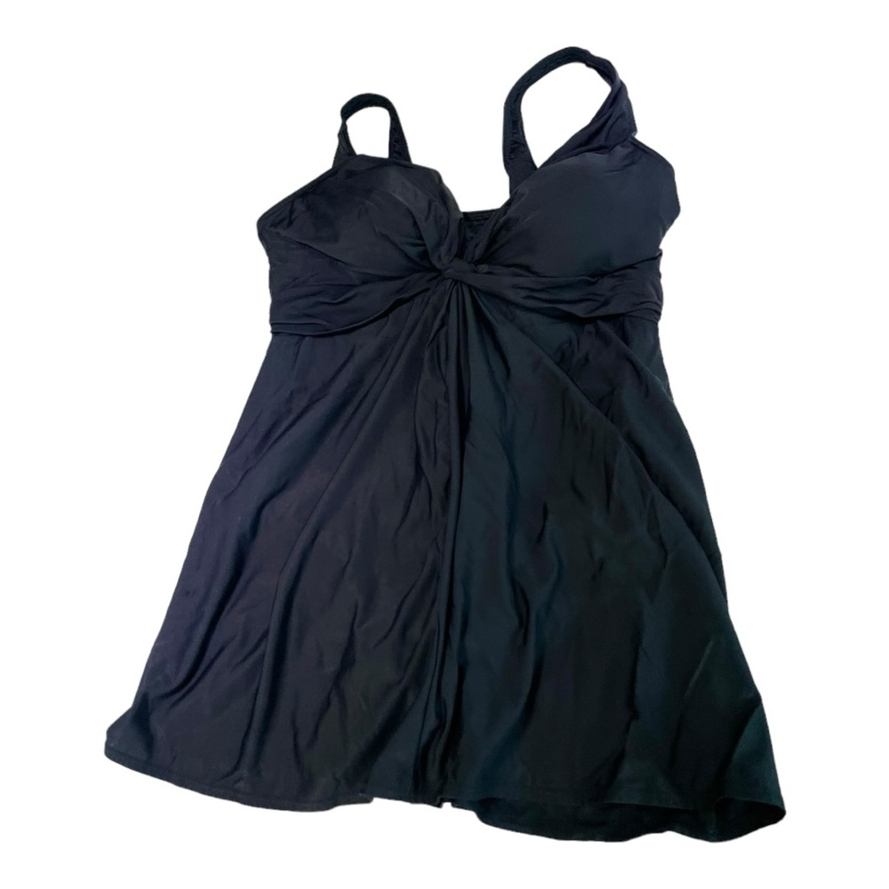 Miraclesuit Twisted Front One Piece Swimsuit Size 16 Black